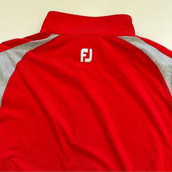 Footjoy Mens L Golf Pullover 1/4 Zip Red Gray Performance Stretch Long Sleeve - Picture 6 of 9